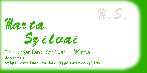 marta szilvai business card